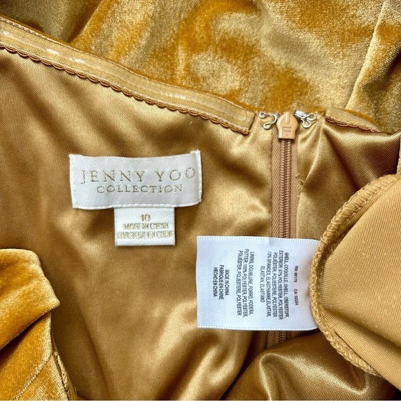 Jenny Yoo Gold Velvet Maxi Dress - Picture 11 of 12